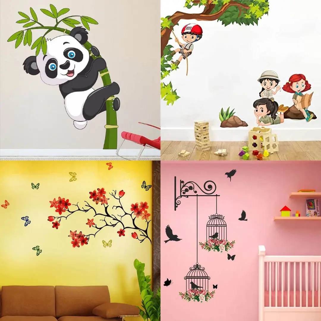 Buy Rectangular Baby Panda Wall Stickers Online at Low Prices in India 