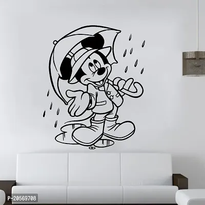 Ghar Kraft Combo Set of 2 Wall Stickers Micky in The Rain|Minnie with Friend-thumb2