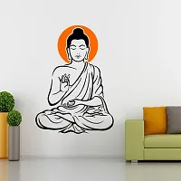 GHAR KRAFT Yogi Buddha Black Wall Sticker and KrishnaSwitch Board Sticker for Room, Hall, Kitchen (PVC Viny)-thumb3