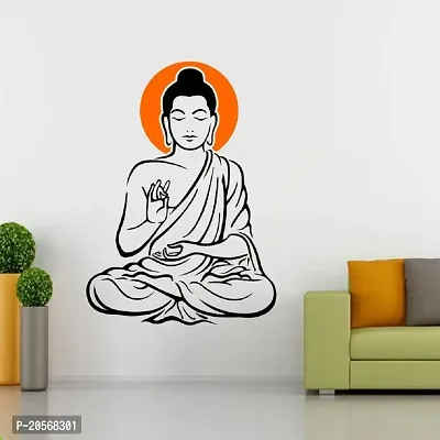 GHAR KRAFT Yogi Buddha Black Wall Sticker and KrishnaSwitch Board Sticker for Room, Hall, Kitchen (PVC Viny)-thumb4