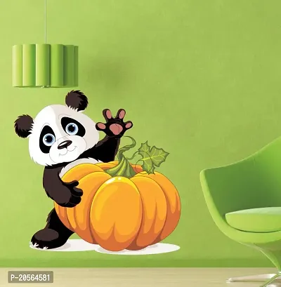 Ghar Kraft Panda with Pumpkin Wall Sticker