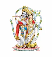 Ghar Kraft Combo Set of 2 Wall Stickers Radha Krishna with Om|Ram Bhakt Hanuman-thumb1