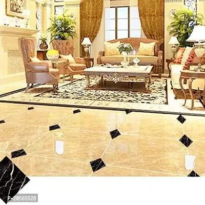 Ghar Kraft Vinyl Waterproof Self Adhesive Floor Sticker Tiles Sticker for Bedroom Living Room Kitchen Hall Puja Room Kids Room Home Decor, Set of 20 (Black), Fantasy-thumb3