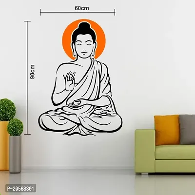 GHAR KRAFT Yogi Buddha Black Wall Sticker and KrishnaSwitch Board Sticker for Room, Hall, Kitchen (PVC Viny)-thumb5