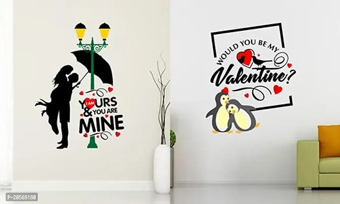 Ghar Kraft Combo Set of 2 Wall Stickers Valentine I Am in Love|Valentine You Be My