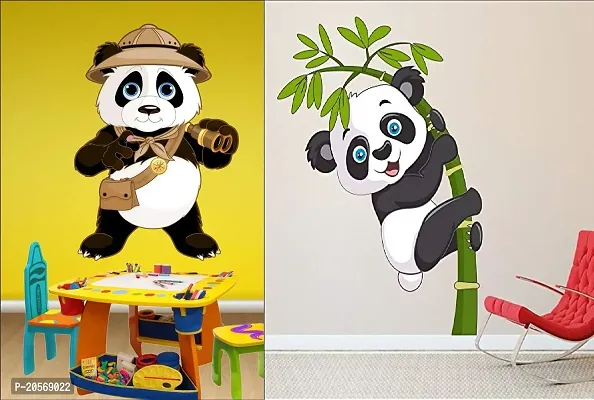 Ghar Kraft Cute Panda  Baby Panda Wall Sticker for Kids Room, Living Room, Bedroom, Home, Office