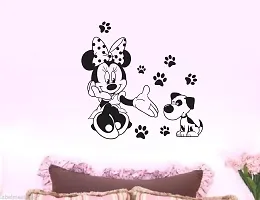 Ghar Kraft Combo Set of 2 Wall Stickers Micky in The Rain|Minnie with Friend-thumb2