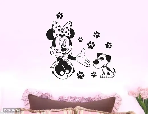 Ghar Kraft Combo Set of 2 Wall Stickers Micky in The Rain|Minnie with Friend-thumb3