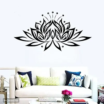 Ghar Kraft Vinyl Self Adhesive Lotus Wall Sticker for Living Room, Bedroom