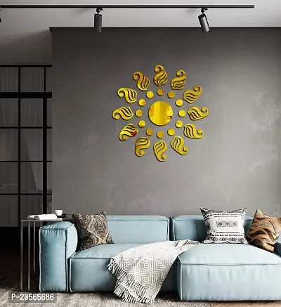 Ghar Kraft?Traditional Golden Acrylic Wall Sticker|Wall Sticker Decor|3D Wall Stickers for Home Decoration|Wall Sticker 3D for Hall|-thumb4
