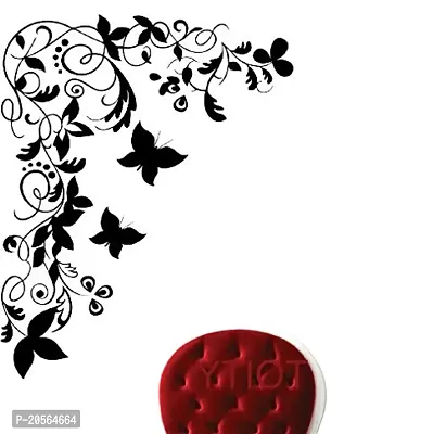 Ghar Kraft Floral Butterfly Wall Stickers-thumb0