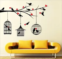 Ghar Kraft Set of 4 Wall Sticker Tribal Lady (180 x 60 cms) | Free Bird Cage Brown (150 x 115 cms) | Dream Girl (60 x 90 Cm) | Love Birds with Hearts (125 x 85 cms) -Material Vinyl-thumb4