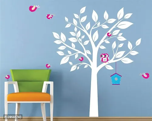 Ghar Kraft Designer Attractive Love Birds with Tree  Nest Wall Sticker for Wall/Bedroom/Livingroom/Hall (98 cms x 124 cms)