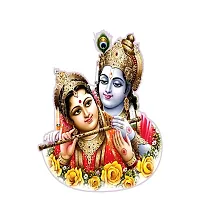 Ghar Kraft Set of 4 Combo Wall Stickers |Krishna with Rukmani|Murli Manohar|Jagannath Rukmani|Bal Gopal with Makhan Matki-thumb1