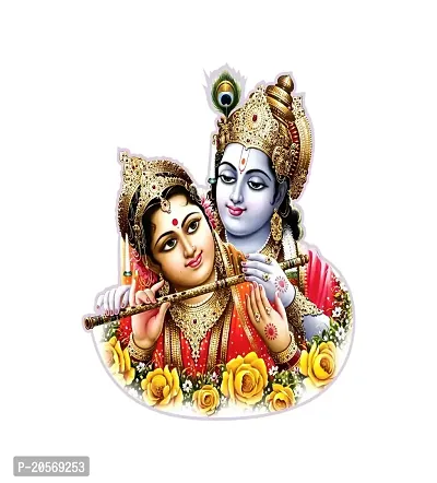 Ghar Kraft Set of 4 Combo Wall Stickers |Krishna with Rukmani|Murli Manohar|Jagannath Rukmani|Bal Gopal with Makhan Matki-thumb2