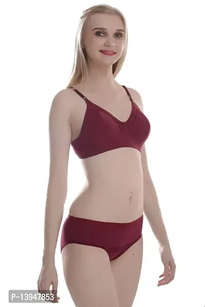 Buy LooksOMG Lycra Bra Panty Set in Red, Peach, Gajri Maroon Color Pack of  4 Online In India At Discounted Prices
