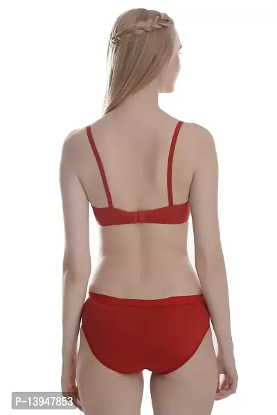 Buy LooksOMG Lycra Bra Panty Set in Red, Peach, Gajri Maroon Color