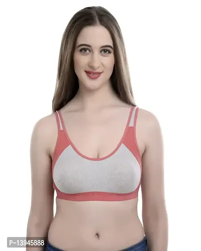 Buy LooksOMG's Cotton Lycra Sports bra in Black Color Online at