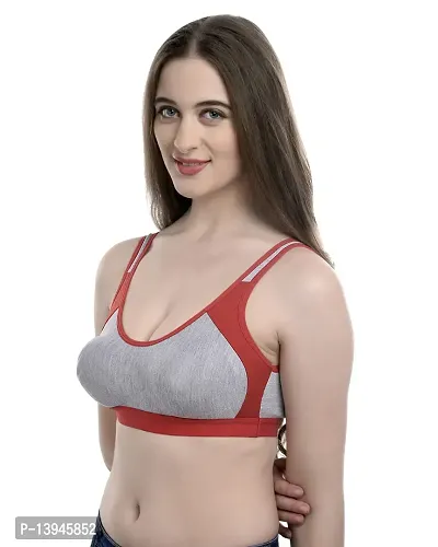 Buy LooksOMG's Cotton Lycra Sports bra in White & Black Pack of 6