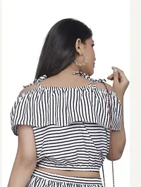 Stylish White Rayon Striped Tops For Girls-thumb1