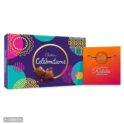 TheYaYaCafe Rakhi Gifts for Brother Cadbury Celebrations Assorted Chocolate Gift Pack, (186.6 g) with Ek Onkar Printed Rakhi Combo, Brown
