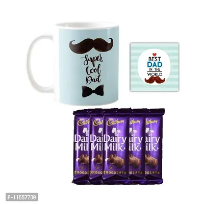 YaYa cafe? Father's Day Chocolate Gifts Combo Mug, Dairy Milk Silk Chocolate, with Coaster