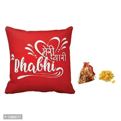 YaYa cafe Birthday Gifts for Bhabhi Printed Meri Pyari Bhabhi Cushion Cover with Dry Fruits Gift Combo