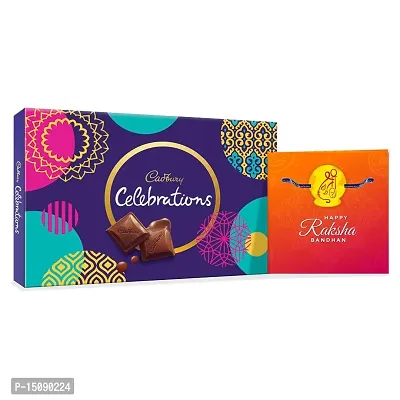TheYaYaCafe Rakhi Gifts for Brother Cadbury Celebrations Assorted Chocolate Gift Pack, (186.6 g) with Lord Bal Hanuman Printed Rakhi Combo-thumb0