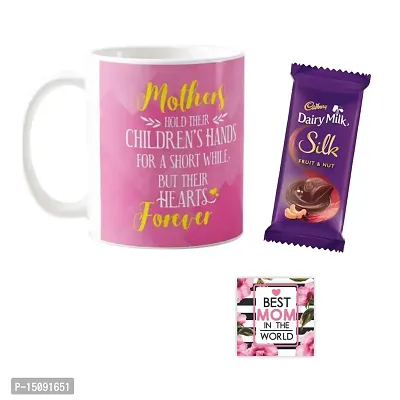 YaYa cafetrade; Mother's Day Chocolate Gifts Combo Mother Hold Their Childrens Heart Forever Mug, 1 Dairy Milk Silk 60 gm, with Coaster