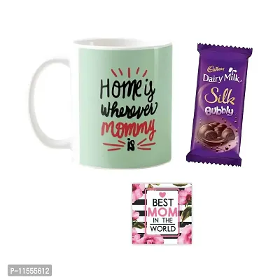 YaYa cafe� Mother's Day Chocolate Gifts Combo for Home is Wherever Mom is Mug, Dairy Milk Chocolate, with Coaster-thumb0