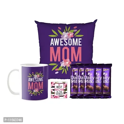 YaYa cafe? Mother's Day Chocolate Gifts Combo for Awesome Mother Mug, Dairy Milk Chocolate, with Coaster-thumb0