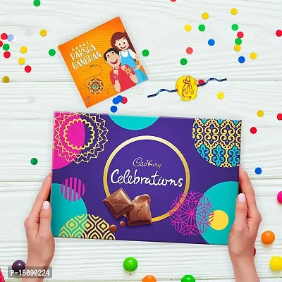 TheYaYaCafe Rakhi Gifts for Brother Cadbury Celebrations Assorted Chocolate Gift Pack, (186.6 g) with Lord Bal Hanuman Printed Rakhi Combo-thumb2