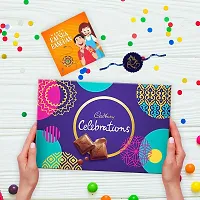 TheYaYaCafe Rakhi Gifts for Brother Cadbury Celebrations Assorted Chocolate Gift Pack, (186.6 g) with Lord Ganesha Printed Rakhi Combo, Purple-thumb1