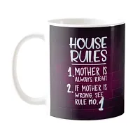 YaYa cafe? Mother's Day Chocolate Gifts Combo for Mom - House Rules Mug, 1 Cadbury Dairy Milk Silk (60 gm), with Coaster-thumb1