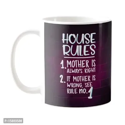 YaYa cafe? Mother's Day Chocolate Gifts Combo for Mom - House Rules Mug, 1 Cadbury Dairy Milk Silk (60 gm), with Coaster-thumb2