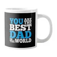 TheYaYaCafe Fathers's Day Gifts Coffee Mug with Coaster 5 Dairy milk Chocolate (7gm each), 1 Award Medal Combo for Dad - Best Dad in The World-thumb1