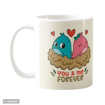 YaYa cafe Valentine Gifts Combo for Wife Girlfriend Mug, 1 Dairy Milk Silk (60 gm) You and Me Forever, with Coaster-thumb2