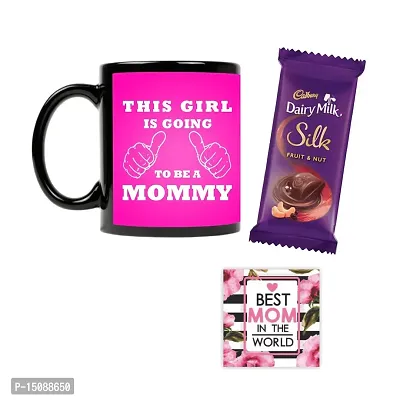 YaYa cafe? This Girl is Going to Be A Mommy Mother's Day Chocolate Gifts Combo for New Mom- Mug, 1 Cadbury Dairy Milk Silk (60 gm), with Coaster-thumb0