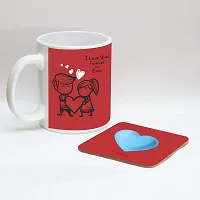 YaYa cafe Valentine Day Chocolate Gifts Combo for Girlfriend Mug Card Coaster Fridge Magnet I Love You Forever and Ever - 15 Dairy Milk Chocolates, Red-thumb1