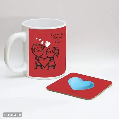 YaYa cafe Valentine Day Chocolate Gifts Combo for Girlfriend Mug Card Coaster Fridge Magnet I Love You Forever and Ever - 15 Dairy Milk Chocolates, Red-thumb2