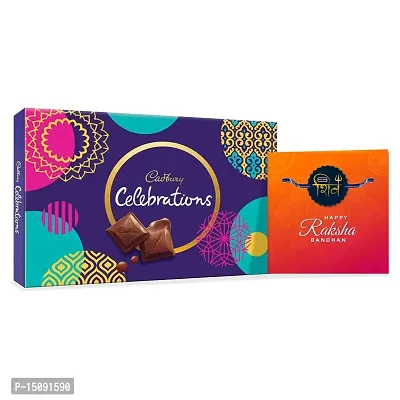 TheYaYaCafe Rakhi Gifts for Brother Cadbury Celebrations Assorted Chocolate Gift Pack, (186.6 g) with Lord Shiv Trisul Printed Rakhi Combo