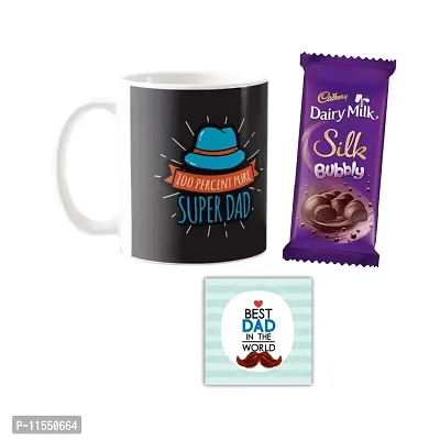 YaYa cafe? Father's Day Chocolate Gifts Combo for Dad -100 Percent Pure Super Dad Mug , Dairy Milk Silk Chocolate, with Coaster