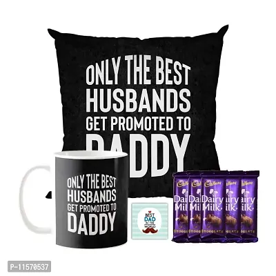 YaYa cafe? Father's Day Chocolate Gifts Combo for Dad -Only The Best Husbands Get Promoted to Daddy Mug , Dairy Milk Silk Chocolate, with Coaster-thumb0