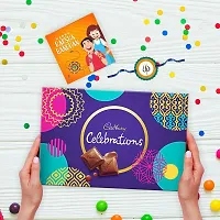 TheYaYaCafe Rakhi Gifts for Brother Cadbury Celebrations Assorted Chocolate Gift Pack, (186.6 g) with shiva Trisul Printed Rakhi Combo, Multicolor-thumb1