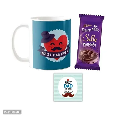 YaYa cafe? Father's Day Chocolate Gifts Combo for Dad - Best Dad Ever Mug , Dairy Milk Silk Chocolate, with Coaster