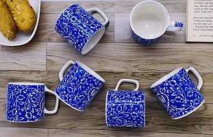 FARKRAFT Ceramic Coffee/Tea Cup - 6 Pieces, 150ml - Blue-thumb2