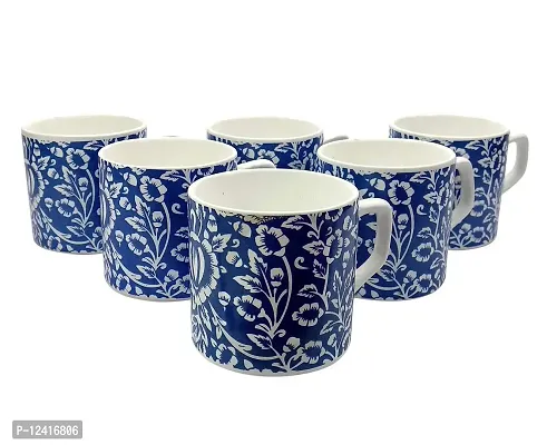 FnP CL Ceramic Tea and Coffee Cup - 6 Pieces, Multicolor, 120 ml