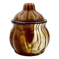 FARKRAFT Ceramic Jar Container Round Shape Jar with Lid 250 ml Set of 2-thumb2