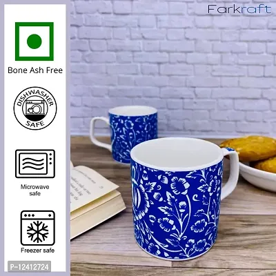 FARKRAFT Ceramic Coffee/Tea Cup - 6 Pieces, 150ml - Blue-thumb4