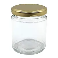FARKRAFT Round Glass Jar/ Container with Golden Metal Cap Rust Proof Air Tight Lid for Kitchen Storage, Spice, Jam, Honey & Decoration Craft Work- 190ml, Pack of 6 Pcs-thumb3